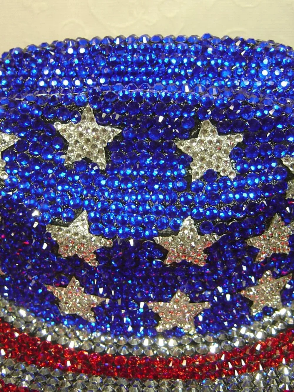Sparkly, glitzy stars & stripes patriotic western style cowboy hat